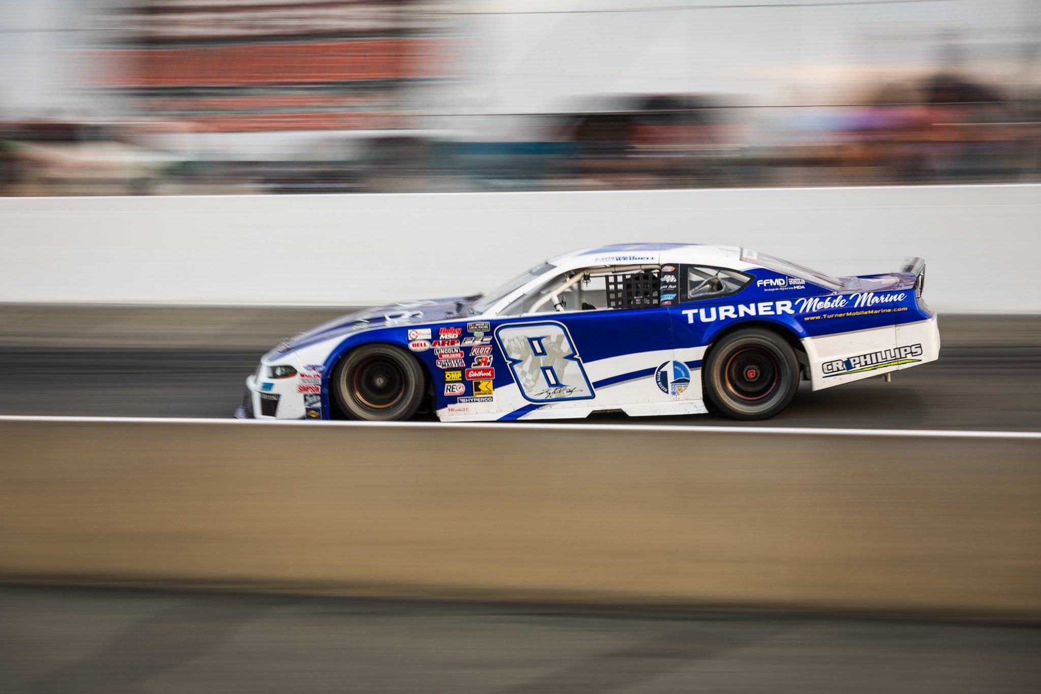 The #8 Turner Mobile Marine car at speed